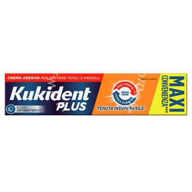 Kukident plus doppia azione tenuta insuperabile crema adesiva dentiere 65 g