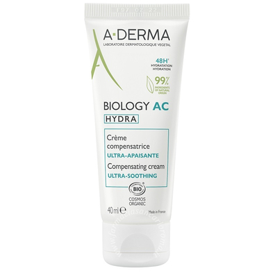 A-Derma biology ac hydra crema compensatrice ultra lenitiva 40 ml
