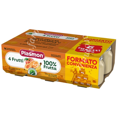 Plasmon omogeneizzato 4 frutti 6x80 g