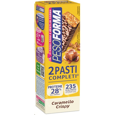 Pesoforma barrette caramello crispy 2 pasti 2 pezzi da 58 g