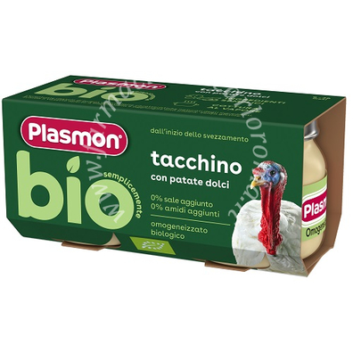 Plasmon bio omogeneizzato tacchino con patate dolci 2 pezzi
