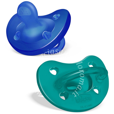 Chicco gommotto silicone azzurro 6-16 mesi 2 pezzi
