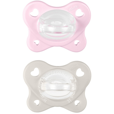 Chicco dual soft succhietto rosa 2-6 mesi 2 pezzi