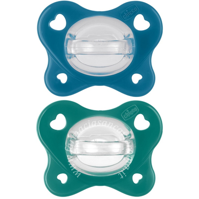 Chicco dual soft succhietto azzurro 16-36 mesi 2 pezzi