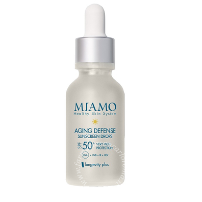 Miamo longevity plus aging defense sunscreen drops soft gold 30 ml