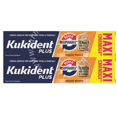 Kukident bipacco morso insuperabile crema adesiva dentiere 57 g x 2