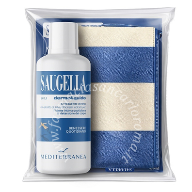 Saugella mediterranea bundle dermoliquido 500 ml + gadget pochette