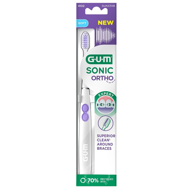 Gum sonic ortho battery toothbrush