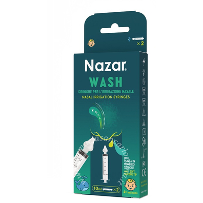 Nazar wash siringa irrigazione nasale 2 pezzi