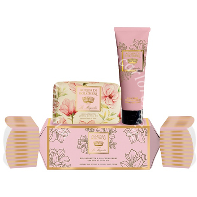 La magnolia cofanetto caramella bio saponetta & bio crema mani con olio di oliva bio