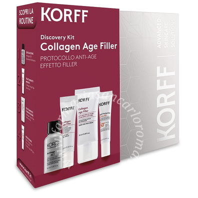 Discovery kit collagen age filler soluzione 30 ml + siero 10 ml + crema 20 ml + crema fluida 15 ml