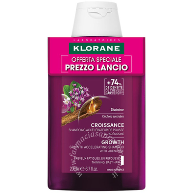 Klorane shampoo chinina crescita 200 ml prezzo lancio