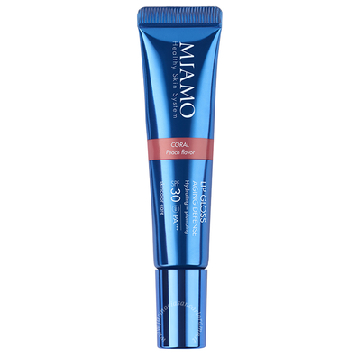 Miamo skincolor care lip gloss aging defense spf 30+ coral peach flavor 15 ml