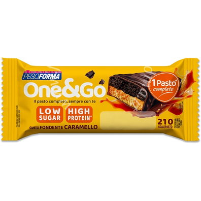 Pesoforma one & go barretta fondente caramello 62 g con edulcorante