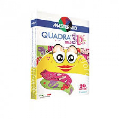 Cerotto master-aid quadra 3d girls 20 pezzi assortiti