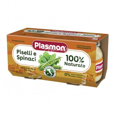 Plasmon omogeneizzato piselli spinaci 2 pezzi da 80 g