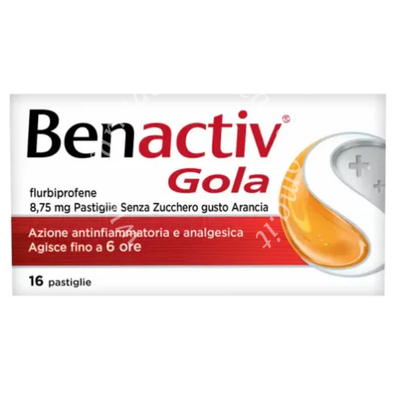 Benactiv gola  8,75 mg pastiglie senza zucchero gusto arancia 16 pastiglie 