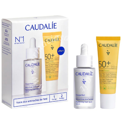 Vinoperfect & solare cofanetto siero 2025 siero illuminante anti macchie 30ml + vinosun fluido ad altissima protezione 20ml