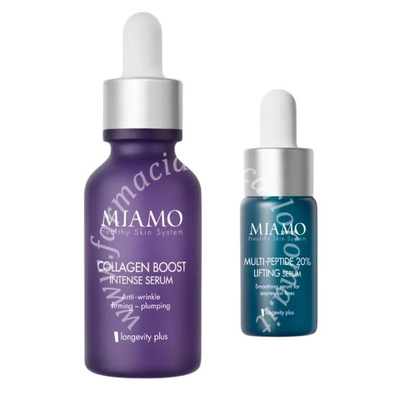 Miamo cofanetto 2025 fill & lift 1 rughe di tono collagen 30 ml + 1 multi peptide 10 ml