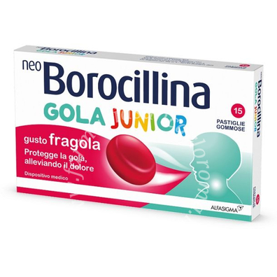 Neoborocillina gola junior 15 pastiglie fragola