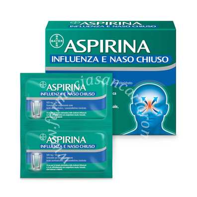 Aspirina influenza e naso chiuso 500 mg / 30 mg granulato per sospensione orale 10 bustine