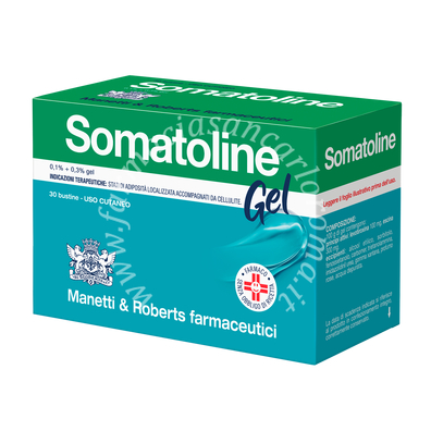 Somatoline 0,1% + 0,3% gel 30 bustine in carta/al/pe da 10 g