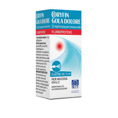 Coryfin gola dolore 0,25% spray per mucosa orale flacone da 15 ml