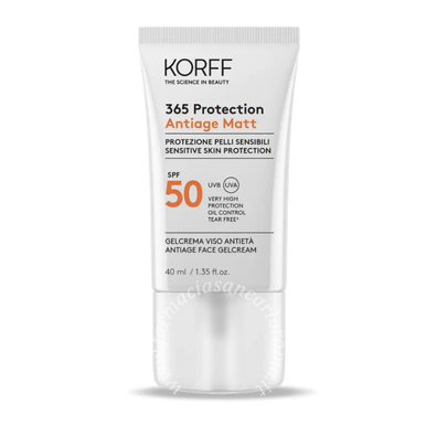 Korff 365 protection antiage matt spf50+ gel crema viso 40 ml