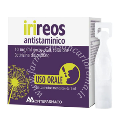 Irireos ant 10 mg/ml gocce orali, soluzione 10 contenitori monodose in pe da 1 ml