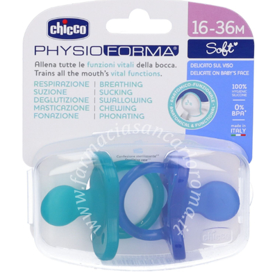 Chicco gommotto silicone azzurro 16-36 mesi 2 pezzi