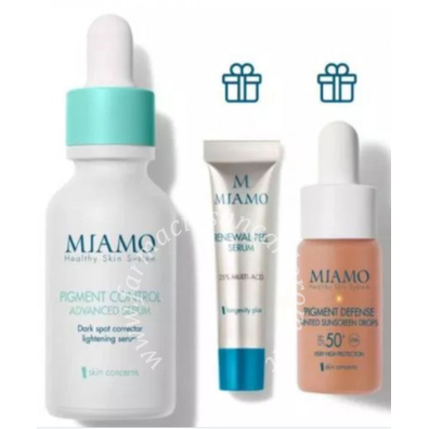 Miamo macchie estivo protocollo 1 pigment control 30 ml + 1 mini pigment defense 10 ml + 1 renewal peel 5 ml