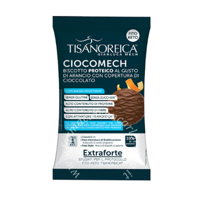 Tisanoreica Ciocomech biscotto proteico arancio copertura cioccolato 3 pezzi