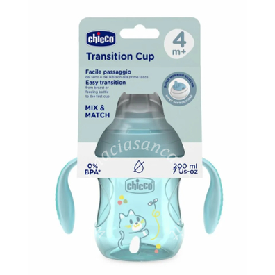 Chicco tazza transition azzurra 4m+