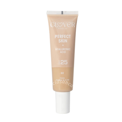 Glover perfect skin + acido ialuronico spf 25 finish natural & glow 02 fondotinta 30 ml