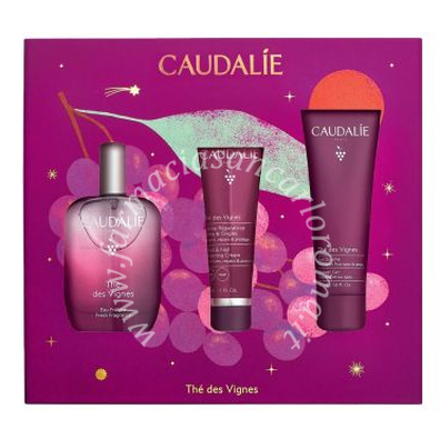 Caudalie The' des vignes cofanetto con acqua profumata 50 ml + crema mani 30 ml in omaggio + gel doccia 50 ml in omaggio