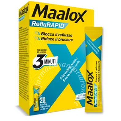 Sospensione orale maalox reflurapid 20 bustine monodose da 10 ml