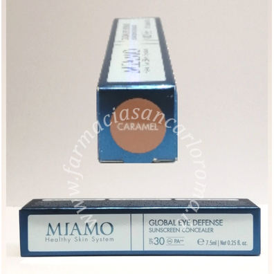 Miamo skin color care global eye defence peptide concealer spf30 caramel shade