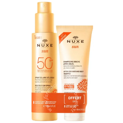 Nuxe sun spray spf50 150 ml + shampoo doccia 100 ml
