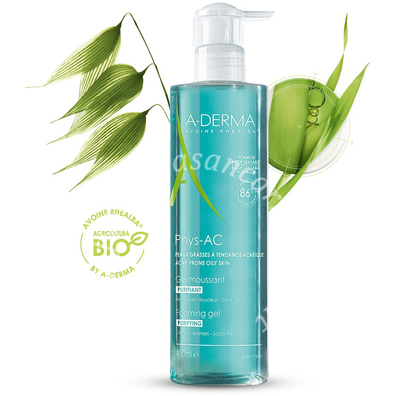 Aderma a-d phys-ac gel detergente purificante 400 ml