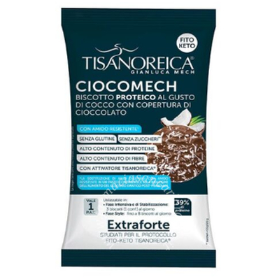 Ciocomech biscotto proteico cocco copertura cioccolato 3 pezzi