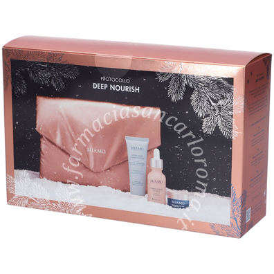 Miamo cofanetto protocollo deep nourish 1 hydra soft creamy cleanser 50 ml + 1 nourish 3-biotic rich serum 30 ml + 1 longevity cell-care deep balm cream 10 ml
