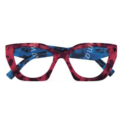 Occhiale da lettura premontato platinum grecale rosso-blu demi +2,00