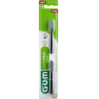 Gum sonic daily spazzolino batteria refill black 2 pezzi