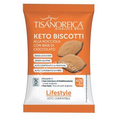 Tisanoreica keto biscotti nocciola con base cioccolato lifestyle 24 g
