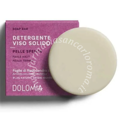 Dolomia skincare phyto defence detergente viso solido pelle spenta rosa