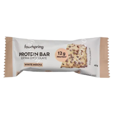 Foodspring protein bar extra chocolate barretta white mocha 45 g