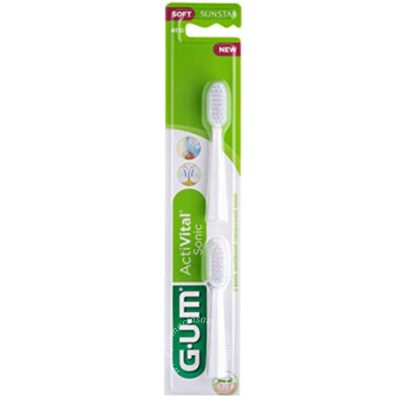 Gum sonic daily spazzolino batteria refill white 2 pezzi
