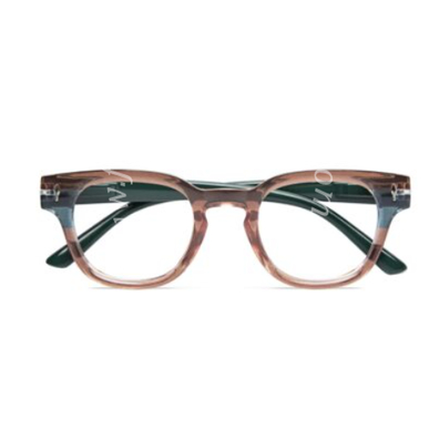 Occhiale da lettura premontato gold funk salmone-verde +2,00