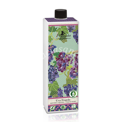 Sapone liquido uva fragola mosaico con olio di oliva ricarica 1 litro